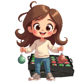 Boys Girls Christmas Ornaments Sticker