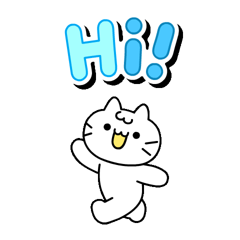 Waving White Cat Sticker by Mikitti