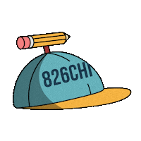 826CHI hat writing pencil 826chi Sticker