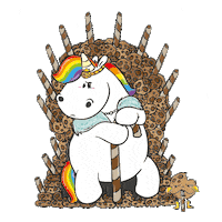 pummeleinhorn winter king unicorn cookie Sticker