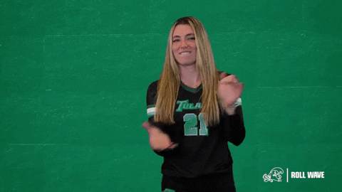 Volleyball Cheering GIF by GreenWave