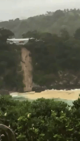 House at Risk After Cliff Collapses During Storm
