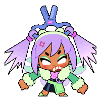 SparklesMagicalMarket angry green mad purple Sticker