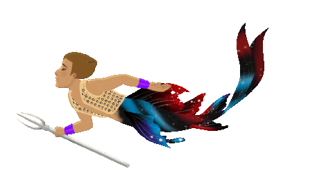 Trident Merman Sticker by Mermaid_Lux