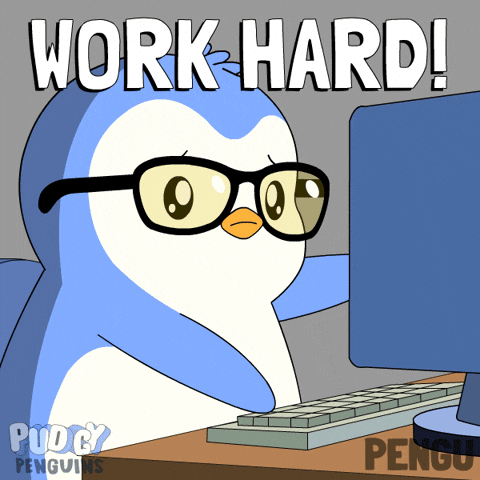 Work Hard Play Hard GIF by Pudgy Penguins