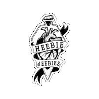 heebiejeebies604 art heart creepy handmade Sticker