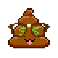 Pixel Shitting Sticker by Poopies.io