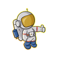 htxcoffeeclub thumbs up astronaut outer space space man Sticker