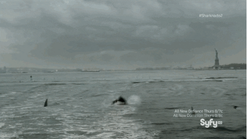 Scared Sharknado 2 GIF by Vulture.com