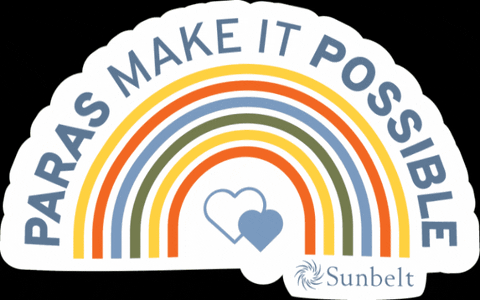SunbeltStaffing giphygifmaker heart rainbow school GIF