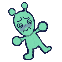 Caterpillart alien dizzy caterpillart lil alien Sticker