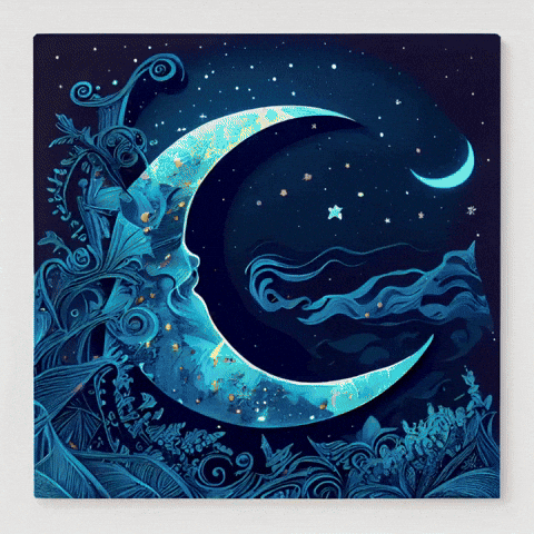 Good Night Moon GIF by Maryanne Chisholm - MCArtist