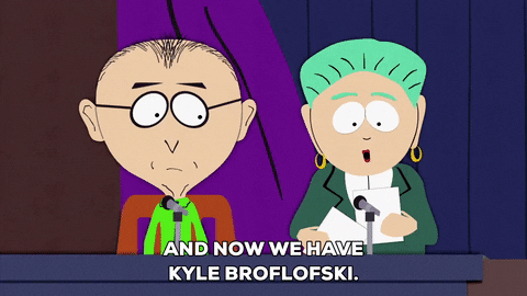 kyle broflovski teacher GIF by South Park 