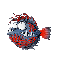 Fish Bubbles Sticker by Thorsten Berger Illustration