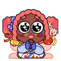 SparklesMagicalMarket blue eyes orange sparkles Sticker