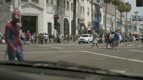 hollywood blvd spiderman GIF by The Orchard Films