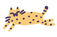 Cat Running Sticker by Sara Maese