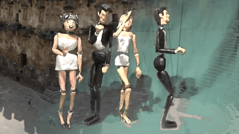 paper57mache giphygifmaker drew zimmerman marionette chorus GIF