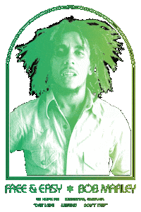 Bob Marley Rainbow Sticker by Free & Easy