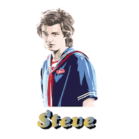 stranger things steve Sticker by pullandbear