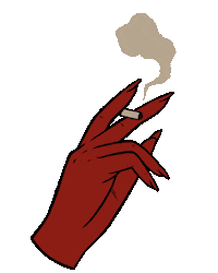 elizabethandthespooks spooky smoke smoking demon Sticker