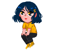 Girl Blue Hair Sticker by Edcent id