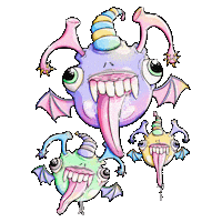 klamabang monster bat bang monsters Sticker