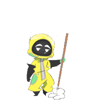 Sarawrawrawr clean toxic sweep mop Sticker