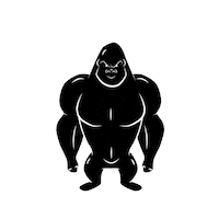 Gorilla Sticker by Paw3r