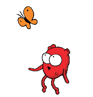 andrews_mcmeel heart jump jumping butterfly Sticker