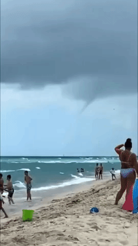 Waterspout Swirls Off Coast Near Miami