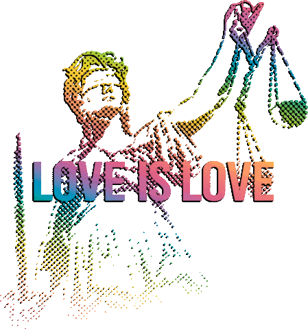 Love Is Love Pride Sticker by Demesmin and  Dover