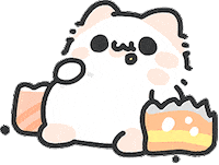 Cat Eating Sticker by MYAOWL