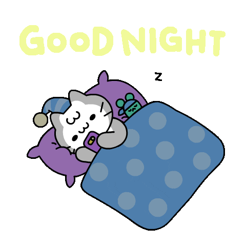 Good Night Cat Sticker by Mikitti