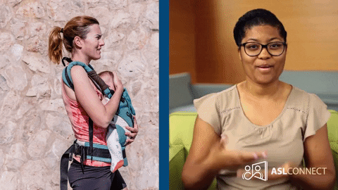 American Sign Language Baby Carrier GIF by ASL Connect