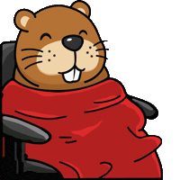 Chonketha angry cozy beaver blanket Sticker