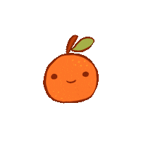 artbythuraya art orange fruit small Sticker