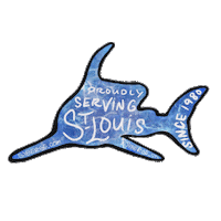 Sybergs shark stl st louis chicken wings Sticker