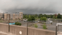 Dark Clouds Form Over Virginia Tech Amid Tornado Warning