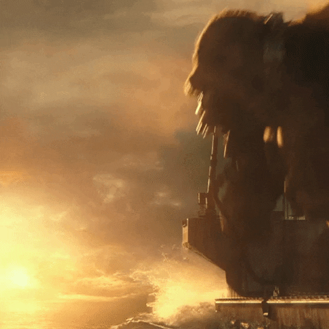 GodzillaVsKong fight surprise godzilla roar GIF