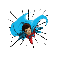 peraltadesign flying superhero hero dyslexia Sticker