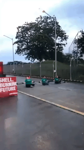 Climate Activists Blockade Oil Refinery Entrance in the Philippines