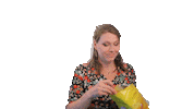 Marijkeswereld eating chips chewing lis Sticker