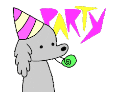 Party Dog Sticker by Jason Clarke