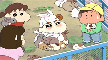 Shinchan anime animals japan rabbit GIF