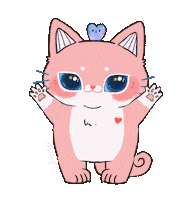 Pinkcat Wave Your Hand Sticker