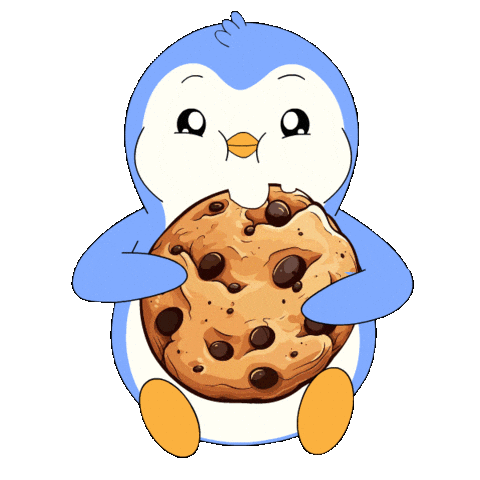 Cookie Monster Eating Sticker by Pudgy Penguins