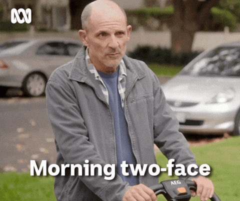 Two-Face Morning GIF by ABC TV + IVIEW