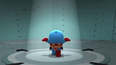 Pocoyo_Official giphyupload fight training superman GIF