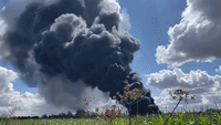 Huge Tire Fire at English Industrial Site